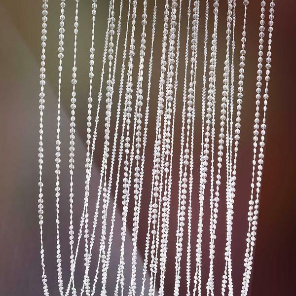 15 feet Iridescent Crystal Beaded CEILING DRAPE CURTAIN Backdrop Decorations