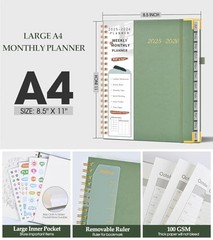 Academic Planner 2025-2026, Weekly and Monthly Calendar Planner from July Green