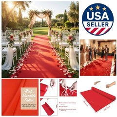 Versatile Red Aisle Runner 3×100 Feet – Perfect for Weddings & Halloween Glamor