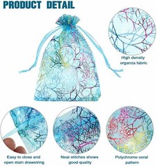 50/100Pcs Sheer Coralline Organza Gift Bags Jewelry Pouches Party Wedding Favor
