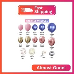 Navy Blue Rose Gold Pink Gold Confetti Latex Balloons with 140pcs 18/10/5/Inch M