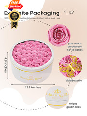 Beaulasting Roses 47 Preserved Forever Flowers Real 47 Roses, Pink