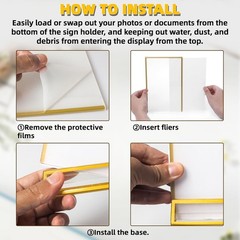 24 Pack – 4″x6″ Gold Acrylic Picture Frames – Gold Border, Double Sided Holders