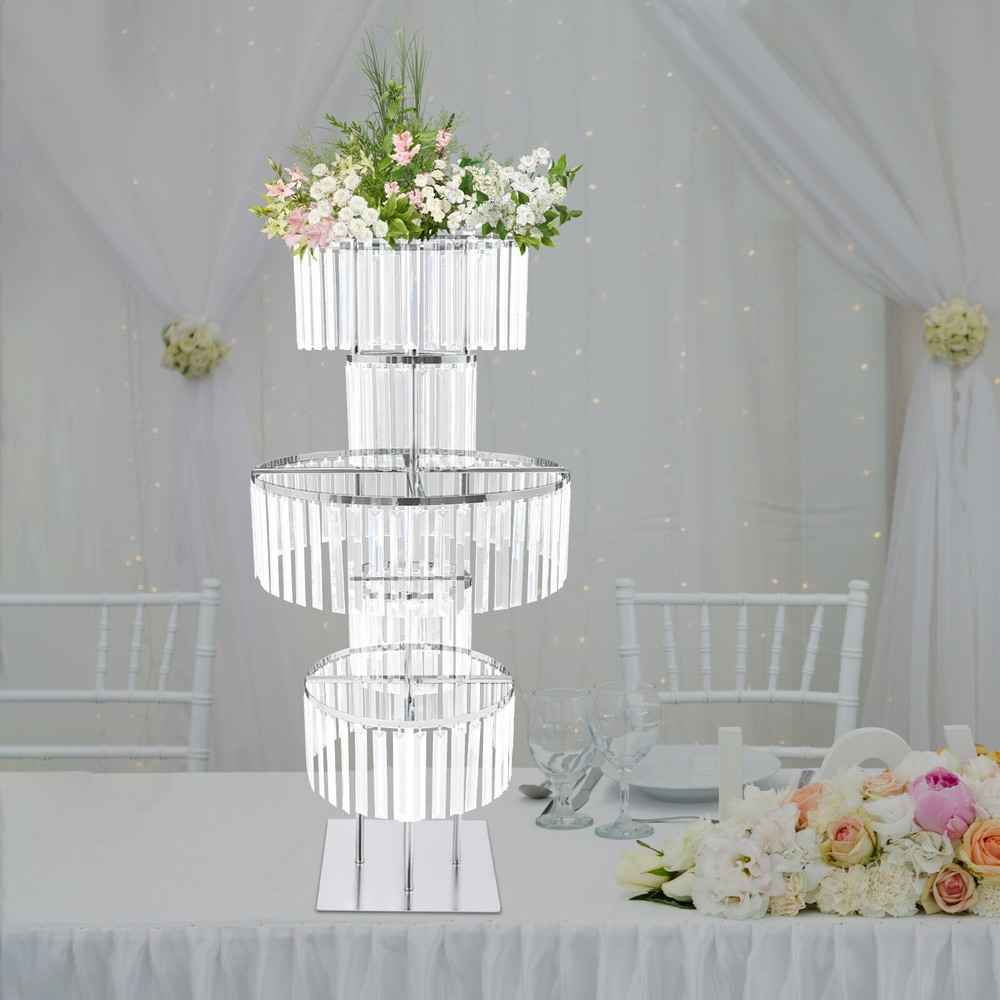 43.3in 6.5kg Round Flower Stand Desktop for Wedding Reception/Party/Home Decor