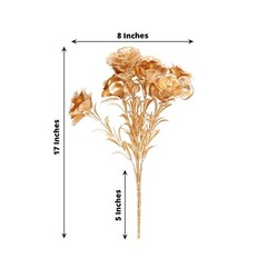2 Metallic Gold 17 in Artificial Rose FLOWER Bouquets Party Events Decorations