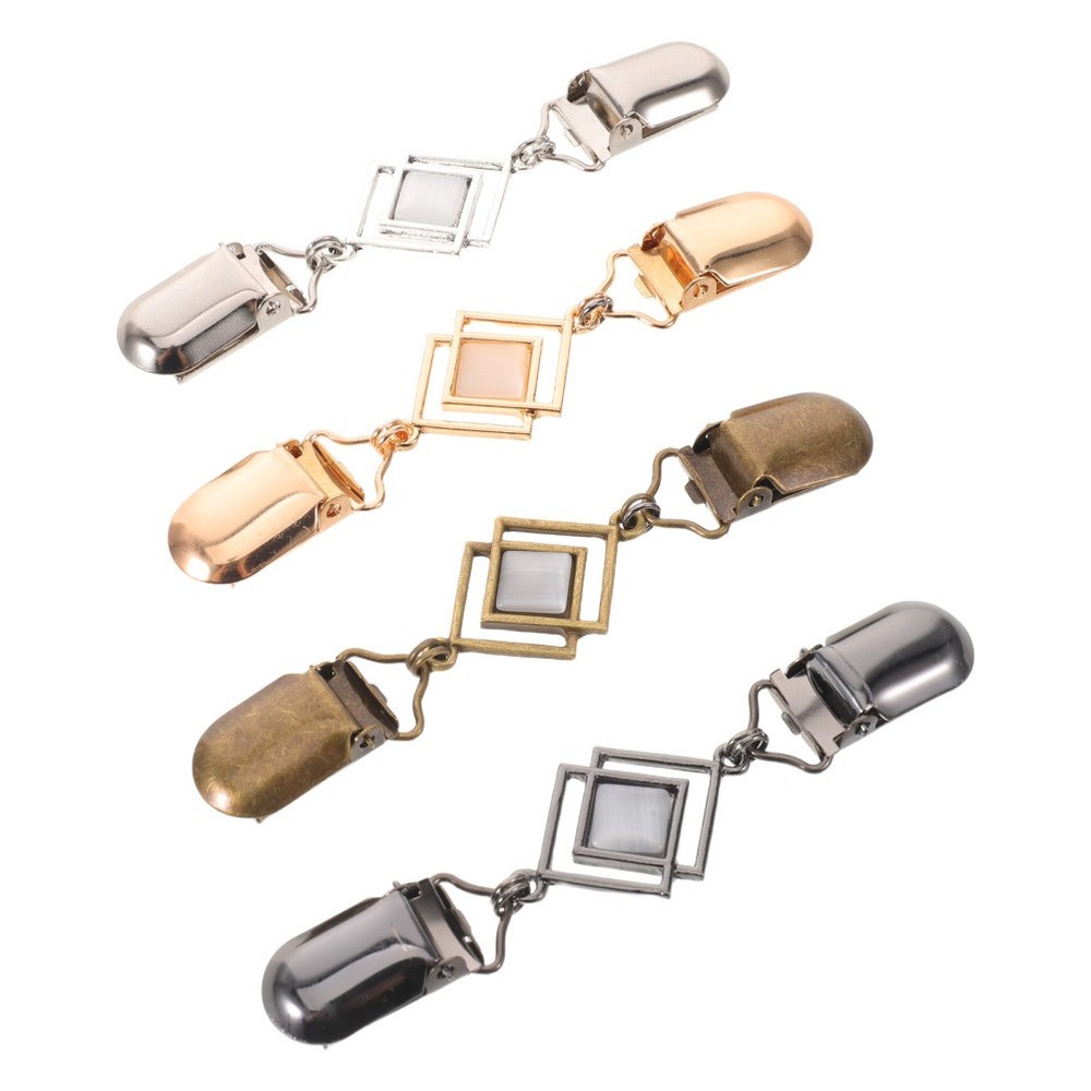 4Pcs Reusable Zinc Alloy Sweater and Scarf Clips Multi Color Travel Friendly