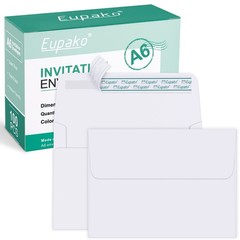 Eupako A6 White Envelopes 4×6, 100 Pack Self Seal (6.5×4.75 Inches),