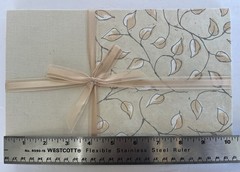 Rag & Bone Bindery Handbound Guest Book Leaf Vine Pattern Cream Linen 20 Pages