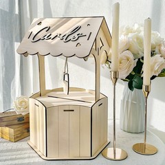OurWarm Wishing Well Wedding Card Box for Reception, Wood Gift