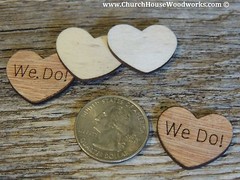 100 qty 1″ We Do Wood Hearts Table Confetti Wooden Wedding Decor Embellishments