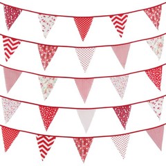 33 Ft Vintage Flower Fabric Bunting Banner 36 Triangle Flag for Party Decor