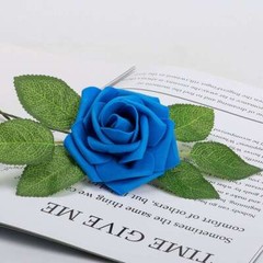 50pcs Blue White Artificial Flowers Foam Roses Decoration DIY for Wedding Party