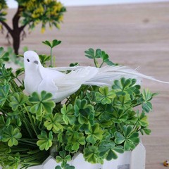 Artificial Doves Bird Garden Home Indoors 2pcs Clip Feather Home Lover