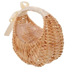 Reusable Woven Willow Flower Basket for Ceremony with Large Capacity and Handle