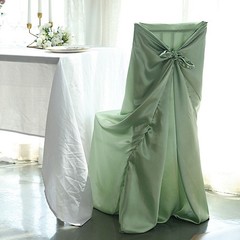 6 Sage Green SATIN UNIVERSAL CHAIR COVER for Wedding Banquet Reception