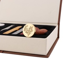 Yoption Wax Seal Stamp Kit, Eucalyptus Sealing Stamp with Gold Red Silver Sea…
