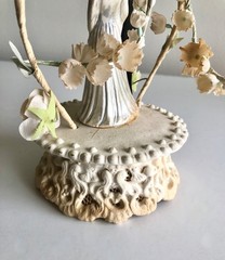 Vintage 1950s Wedding Cake Topper Bride Groom Floral Arch Mid Century