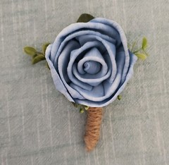 Burgundy Dusty Blue Bridal Bouquet Gray Sola Wood Rose Hydrangea Wedding Flowers