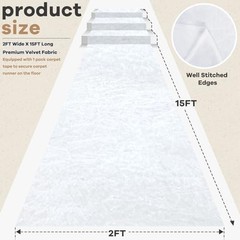 Aisle Runner for Wedding Ceremony 2×15 FT White Velvet Runner Wedding Aisle