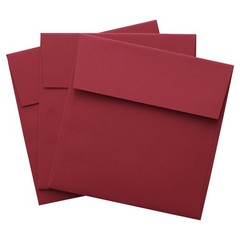 LUXPaper Square Invitation Envelopes | Peel & Press 5 x 5 inches, Holiday Red
