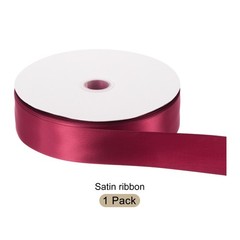 100 Yard Satin Ribbon Double Sided Grosgrain Silk Ribbon, 1.5″/Dark Red