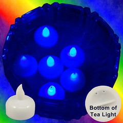 NEW 18 Blue Led Floating Floral Tea Light Candle for Wedding Centerpiece Decor