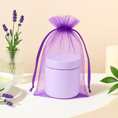 25PCS Purple Organza Bags 5×7 inches, Sheer Mesh Jewelry Pouches, Organza Gift B