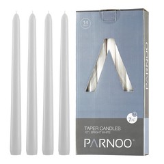 White Taper Candles – Set of 14 Dripless – 10 inch 10 inch,