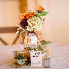 6Pcs Burnt Orange Flower Centerpieces for Weddings & Home Decor