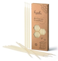 Hyoola Beeswax Skinny Taper Candles – 50 Pack – Natural 9 inches, White