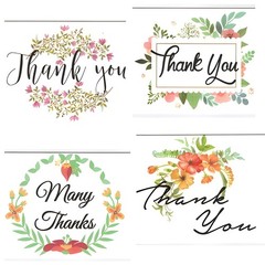 100 Floral All Occasions Thank You Cards with Envelopes Set 4×6 Invitation Note