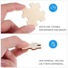 100 Pcs Unfinished Wood Puzzle Pieces Blank for Painting Crafts