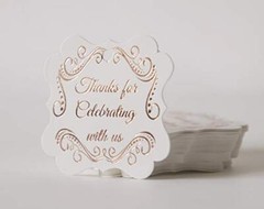 Fancy Frame Gift Tags, Thank You Tags, Rose Gold Foil Rose Gold Tags Frame 1