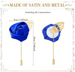 48 Pcs Boutonniere Rose Boutonniere Wedding Buttonholes Pocket for Men Wedding