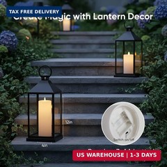 4″x10″ Large Outdoor Flameless Candles, Waterproof Battery Operated LED Pillar C