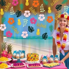 200 Pcs Hawaiian Luau Confetti Aloha Table Decorations Multicolor Party Set