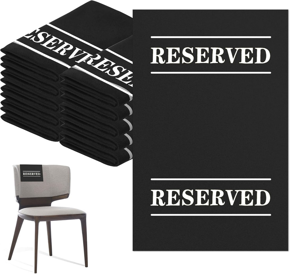 10 Pcs Microfiber Suede Reserved Chair Signs Cloth Church Placeholder Reserved P