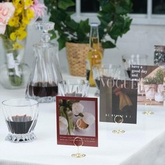 20pcs Gold Mini Table Number Holders for Elegant Wedding & Event Centerpieces