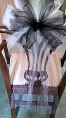 Sale 8pc Wedding White And Black Tulle Pew Bows OR ANY COLOR RUSH AVAILABLE