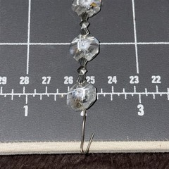 Appr 70 Inches Crystal 14mm Octagon Prism Garland Silver Bowtie Connector Chain
