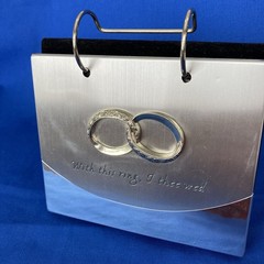 Malden Photo Album Silver Tone 4×6 Wedding Flip Display ~ With This Ring