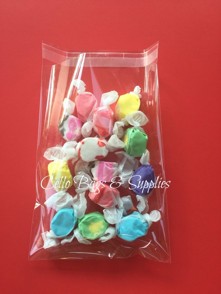 100 – Clear Cellophane Resealable Cello Small Treat Candy bags Wedding Cookie