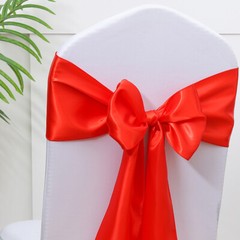 Pack of 50 Satin Chair Sashes Bows tie Ribbon 7×108 inches for Wedding Party