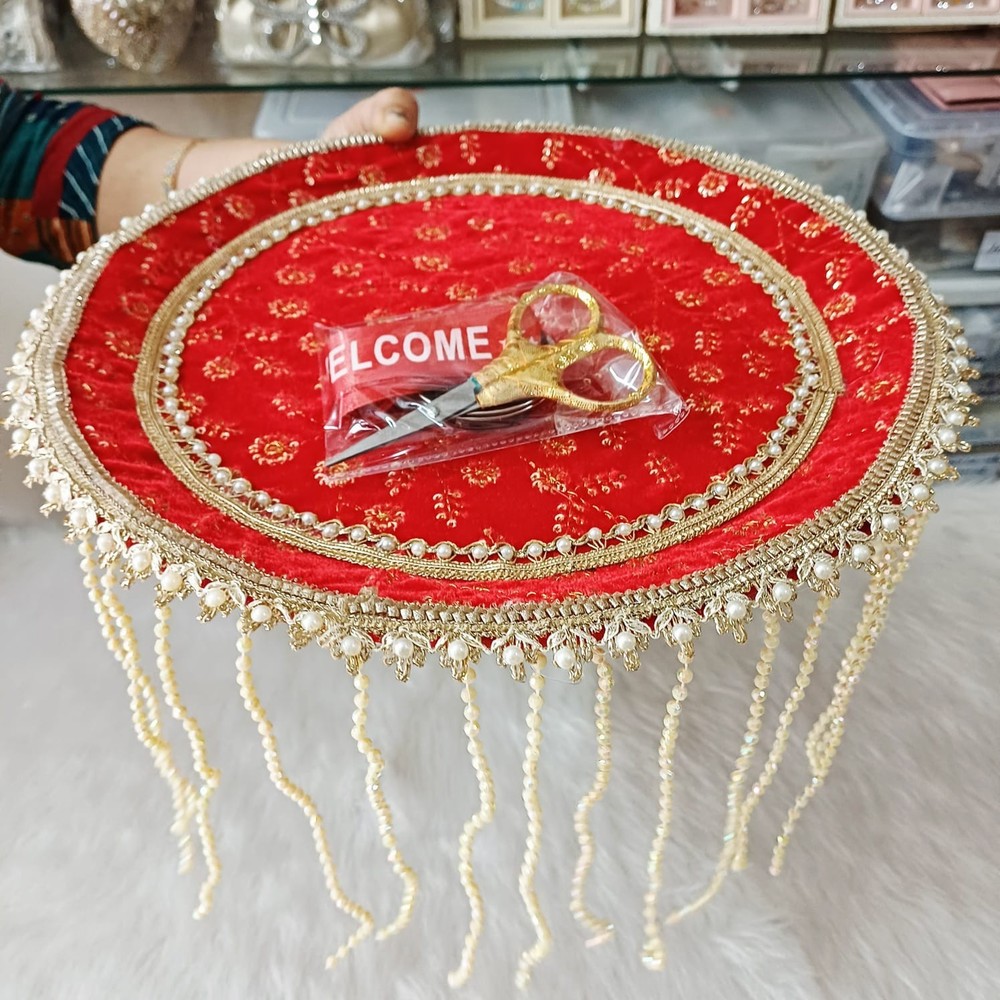Handmade Welcome Plate,Ribbon Cutting Plate,Ribbon Cutting Ceremony, Shagun Thal