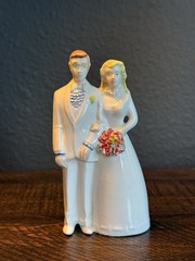 Beautiful Vintage Ceramic Wedding Cake Topper Figurine