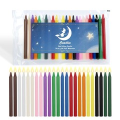 RAINFLOW 24PCS Taper Candles Sticks – Spell Cotton Small, Colored