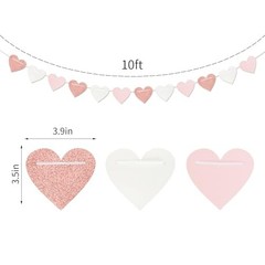 Rose-Gold Light Pink-White Party-Decorations Heart Rose Gold Light Pink White