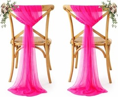 MDS® Pack of 10 Chiffon Chair Sashes Bows Wedding Events Supplies Decorations