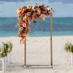 7Ft Freestanding Wooden Wedding Arch Rectangular Ceremony Backdrop