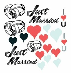 Just Married Wedding Lawn Decorations – Hanging – Hearts Just Married – FREE SHI